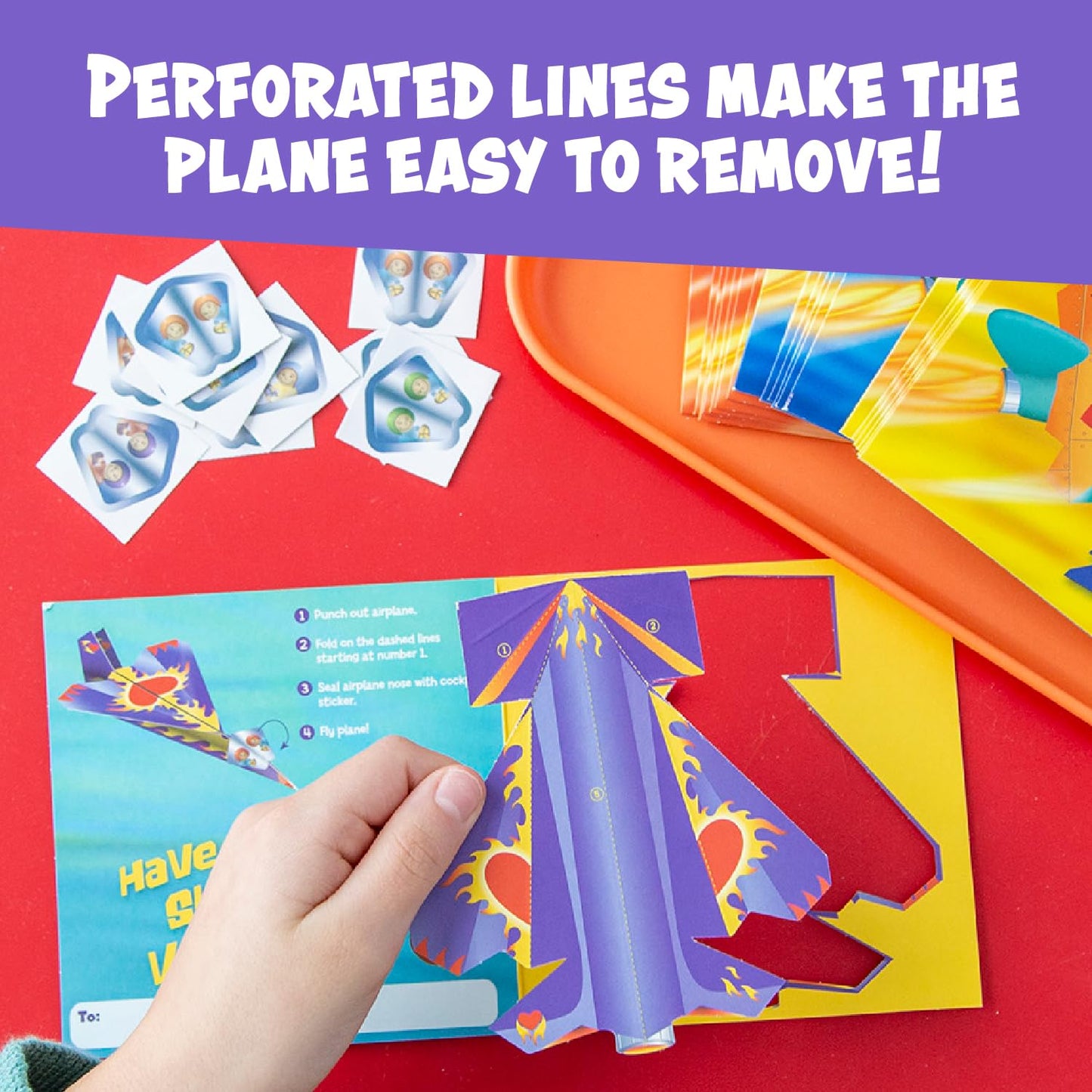 Peaceable Kingdom Card Paper Plane Super Valentines - Medium Multicolor, Paper, Model VPS24