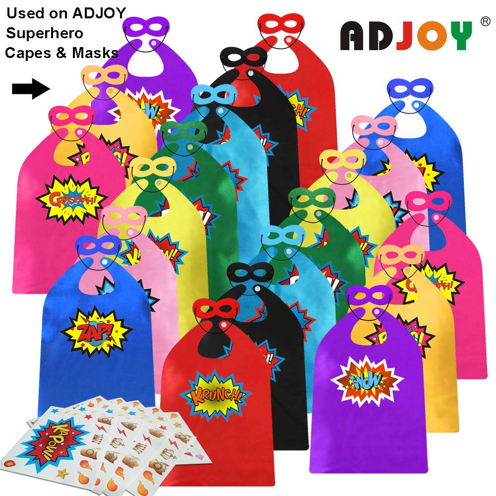Adjoy Large Superhero Party Stickers - Superhero Sign Cutout Stickers - Superhero Party Supplies - 24 Sets