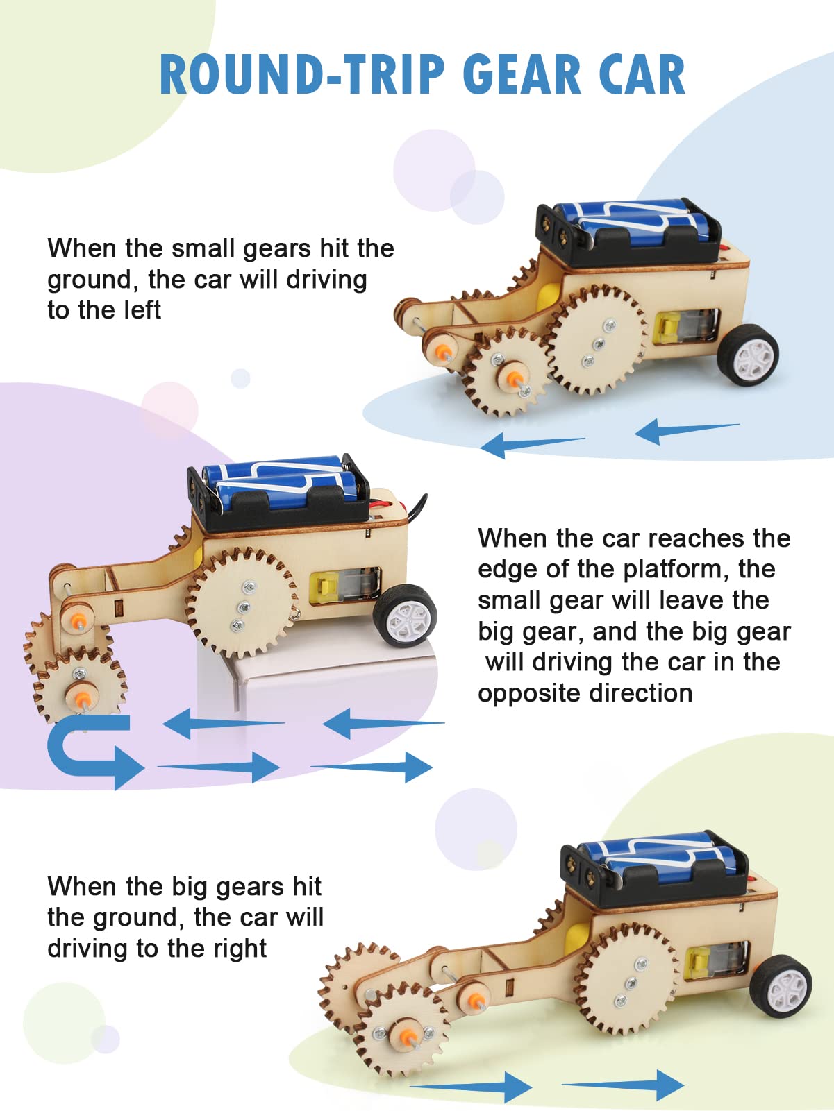 5 In 1 Stem Model Car Kits, Stem Projects For Kids, Toys For Boys Age 8-12, 3D Wooden Puzzles, Educational Science Building Kit, Christmas Birthday Gifts For 8 9 10 11 12 Year Old Boys And Girls