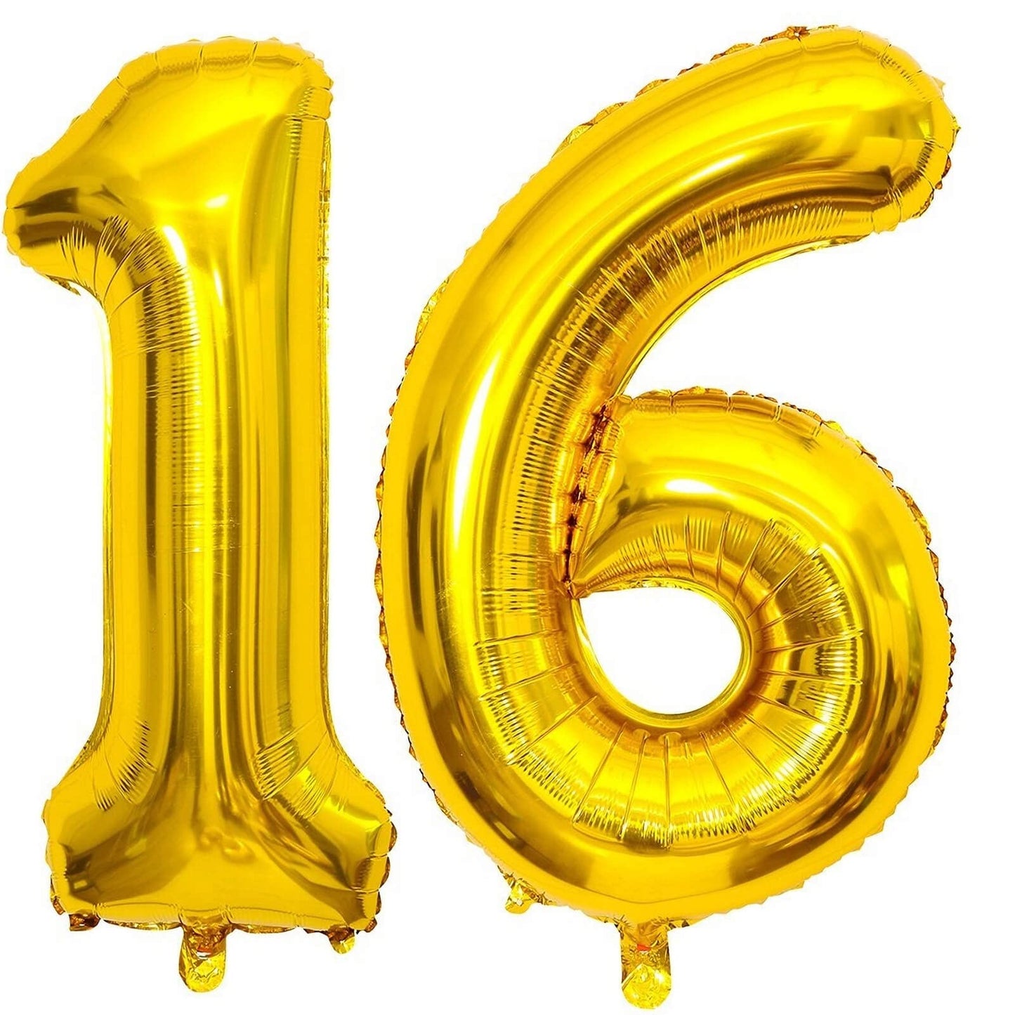 40 Inch Gold 16 Number Balloons Giant Jumbo Huge 16 Or 61 Foil Mylar Helium Number Digital Balloons Gold Birthday Mylar Digital