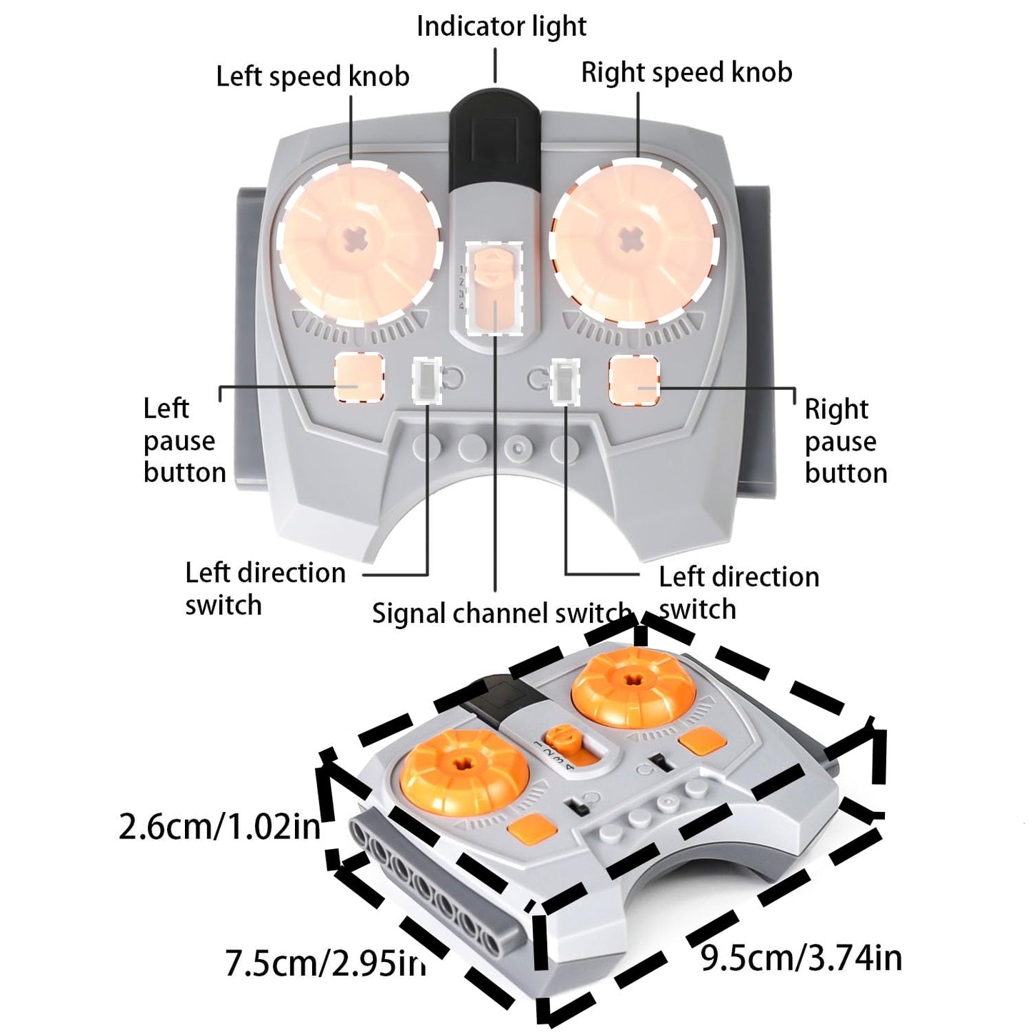 Brickbounty 4-In-1 Train Motor Set Remote Control Kit Technical Parts, Moc Control Function Power Functions For Stem Assembled B