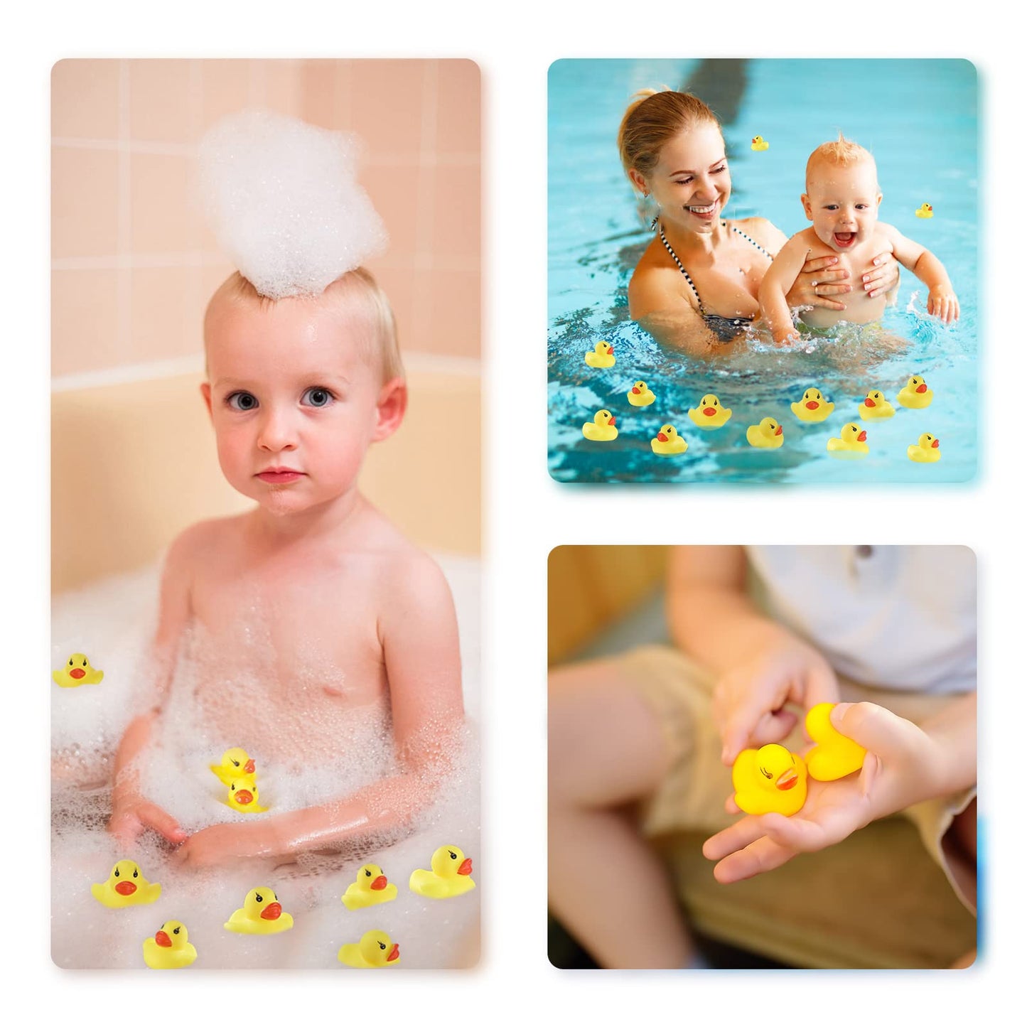 60 Pcs Rubber Ducks Bath Toys Mini Ducks Float And Fun Squeak For Baby Kids Bath Toy Shower Decorations Birthday Party Carnival