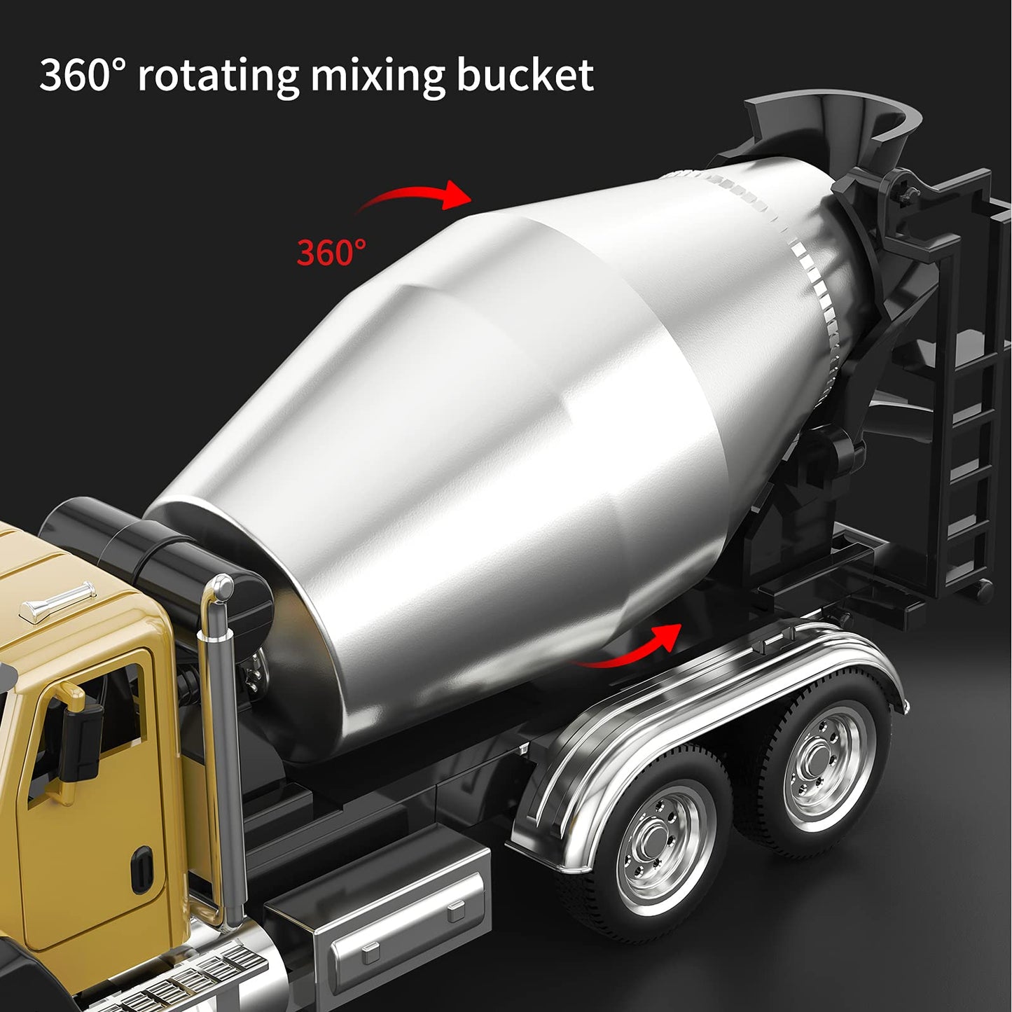 TEMI 3 Pack of Diecast Engineering Construction Vehicles, Dump Truck, Digger, Mixer Truck, 1/50 Scale Metal Collectible Model Ca