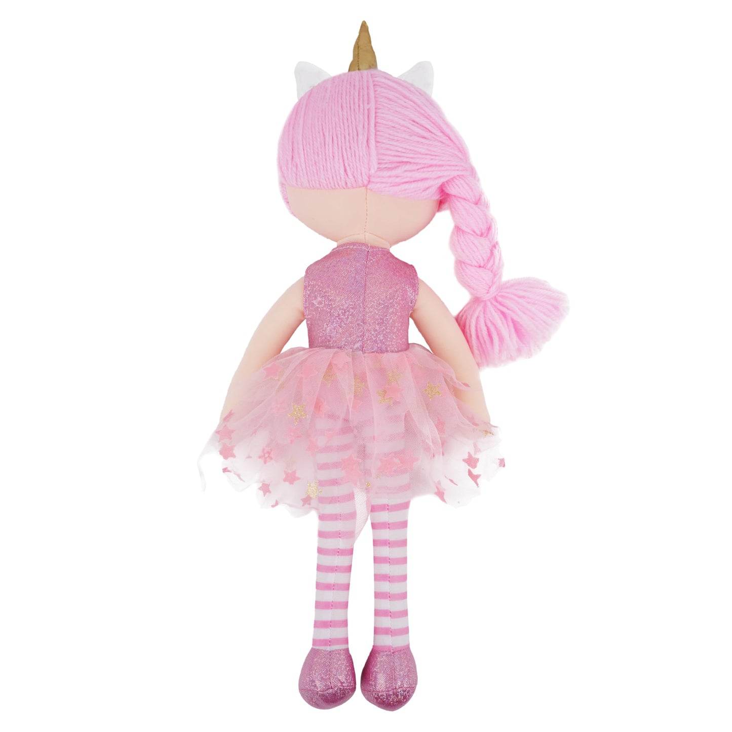 June Garden 16'' Unicorn Doll Anya - Pink Hair Plush Rag Doll for Toddler Girls - Soft Companion Gift for 2+ Years - Pink Dress