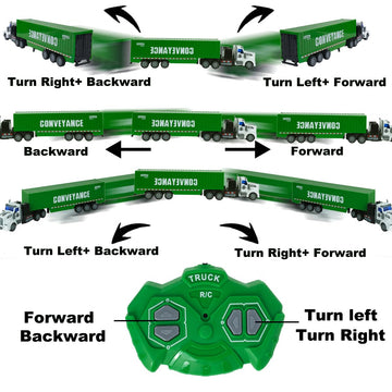 CALEST Remote Control Semi Truck with Trailer, 14'' 1:48 Trailer Truck Toy, Equipped with 2 Rechargeable Batteries, Gifts Ideas