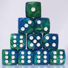 10 Pc D6 Dice 16Mm Acrylic Dice Set For Rpg Mtg Dnd Dice Table Games And Board Games (Green + Blue)
