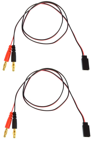 Apex RC Products Futaba Style Receiver Plug -> 4mm Banana Plug Charge Lead - 2 Pack #1420
