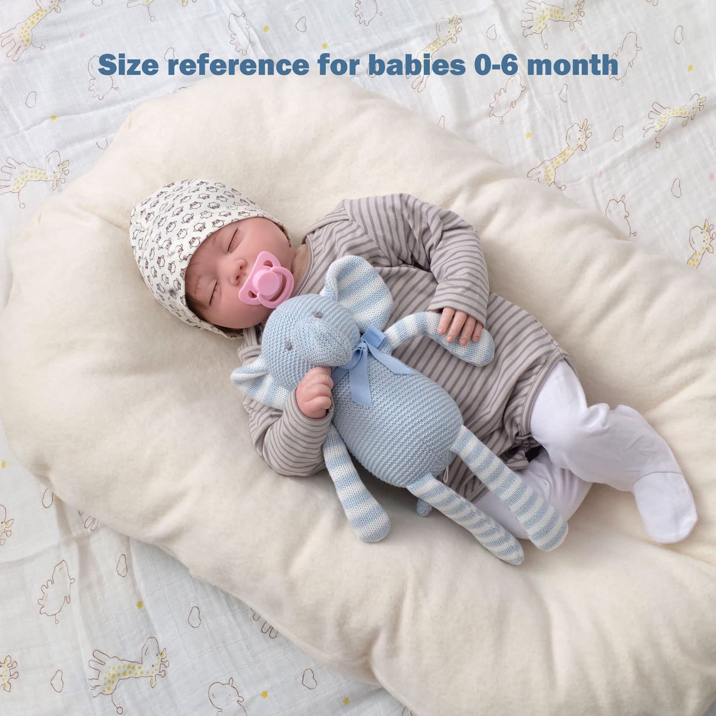 Fluffyfun Plush Baby Elephant Stuffed Animal Toy (Blue)