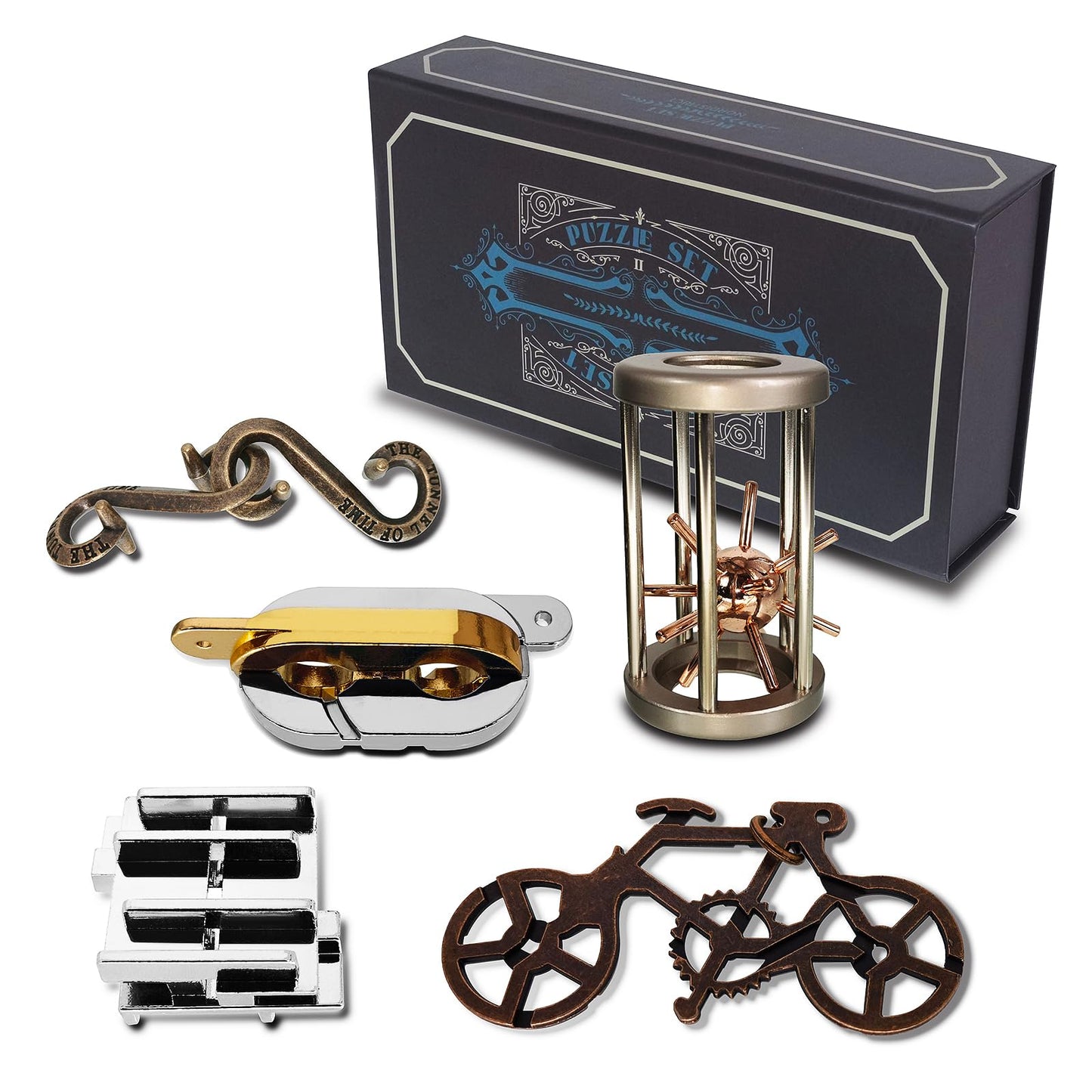 5 Pcs Metal Puzzles 3D Brain Teaser Puzzles For Adults Teens, Highly Difficult Metal Brain Puzzles, Iq Logic Test Disentanglemen