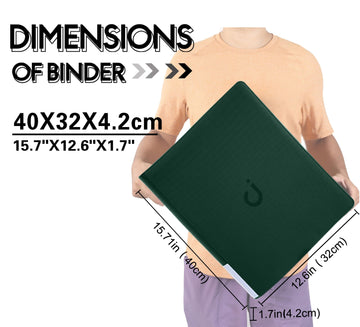 D DACCKIT Toploader Binder Holds 288 Toploaders - 9 Pocket Top Loader Binder for 3 x 4 Rigid Card Holders for Trading Cards or Sports Cards - Model C Blackish Green