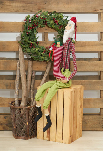 Gallerie Ii Sleepy Time Santa Claus Joe Spencer Gathered Traditions Christmas Holiday Xmas Hand Painted Soft Figure Figurine Shelf Sitter End Table Fireplace Mantle Cute Whimsical Decor Decoration