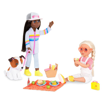 Glitter Girls - GG Picnic Set - Picnic Basket, Retro Radio, & Play Food Items - 14-inch Doll Accessories for Kids Ages 3 and Up