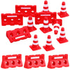 Toyandona 12pcs Construction Traffic Sign Set, Mini Traffic Cones Traffic Barricade Signs Toy Plastic Road Street Signs Toys for