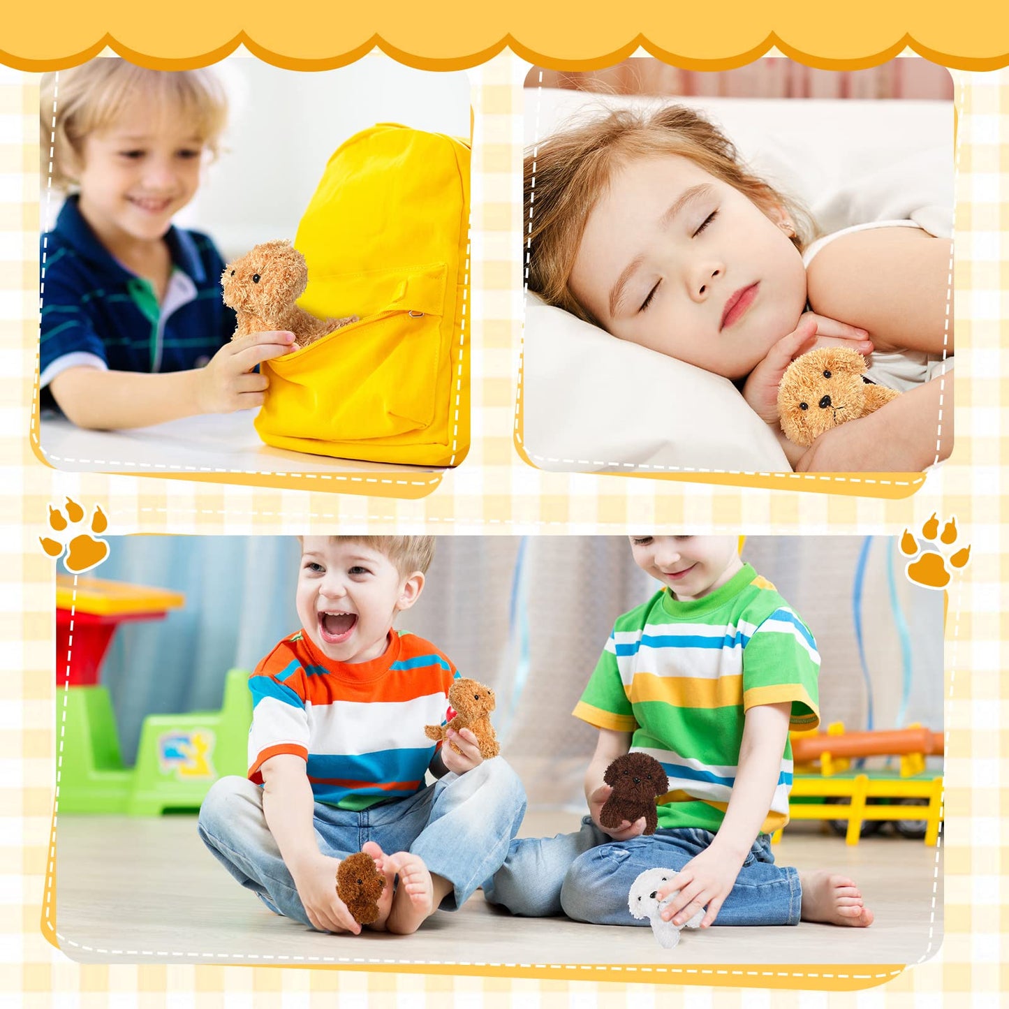 Sosation 20 Pcs Mini Plush Stuffed Puppy Bulk Easter Party Favor Gift Dog Party Gift Toy Soft Plush Dog For Kids Graduation Goodie Bag Fillers Baby Shower Birthday Carnival Prize(Multicolor)