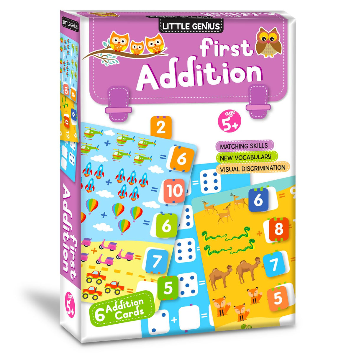 My First Addition Math Puzzle Game Box Set for Kids Early Learning Activity with Alphabet, Number Games and Colorful Fun Illus