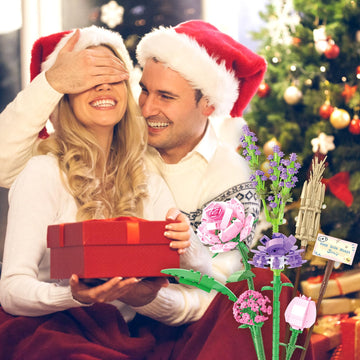 Chodia Flower Bouquet Building Blocks Sets For Adults Mini Pink Rose Lavender Botanical Collection Toys Kits Creative Birthday A