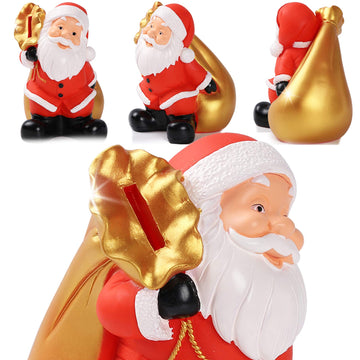 Christmas Piggy Bank, H&W Santa Claus Money Bank, Shatterproof Creative Coin Bank, Can Store 1000 Coins