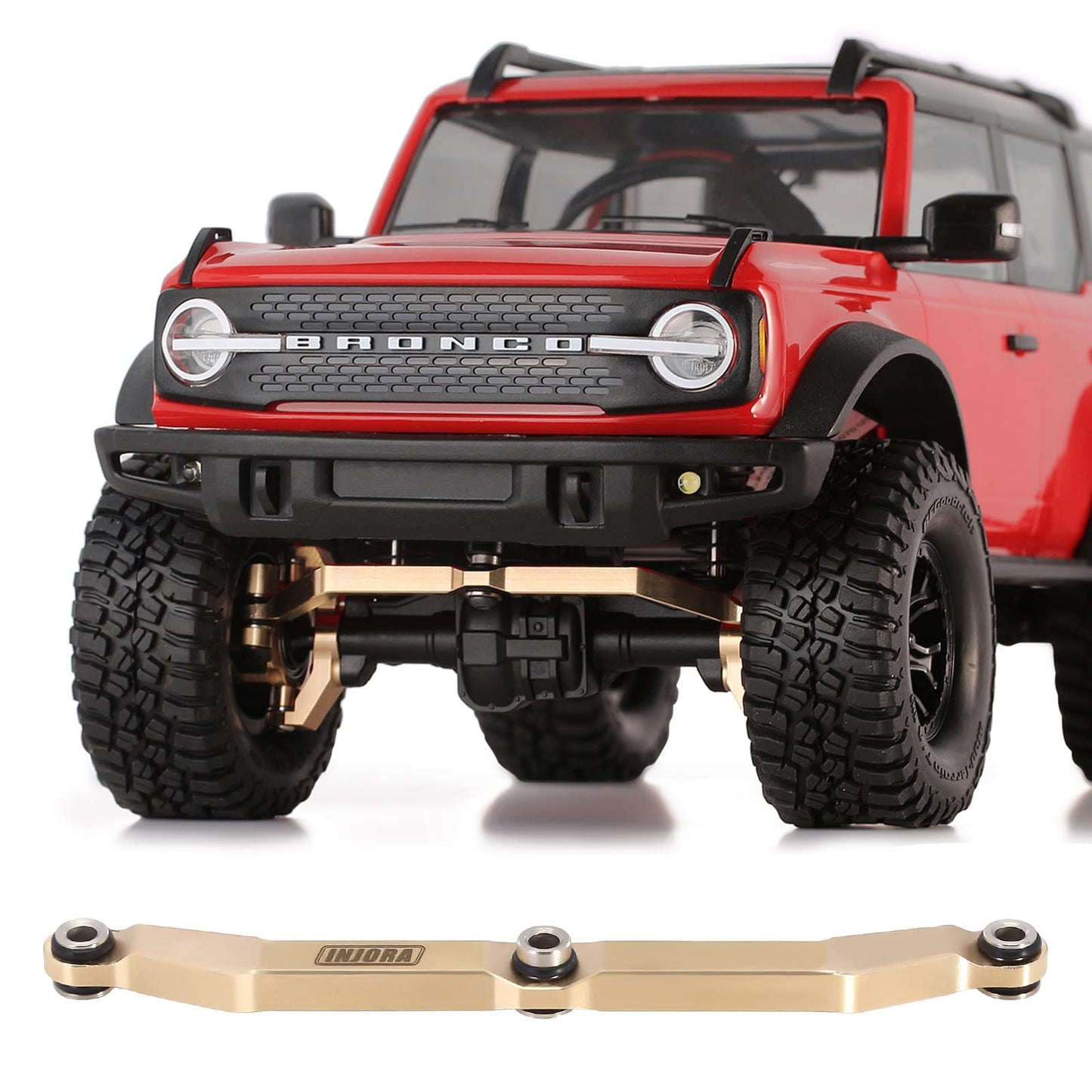 INJORA Brass Steering Link for TRX4M Upgrade Parts 1/18 RC Crawler Car,Full Clearance,12g