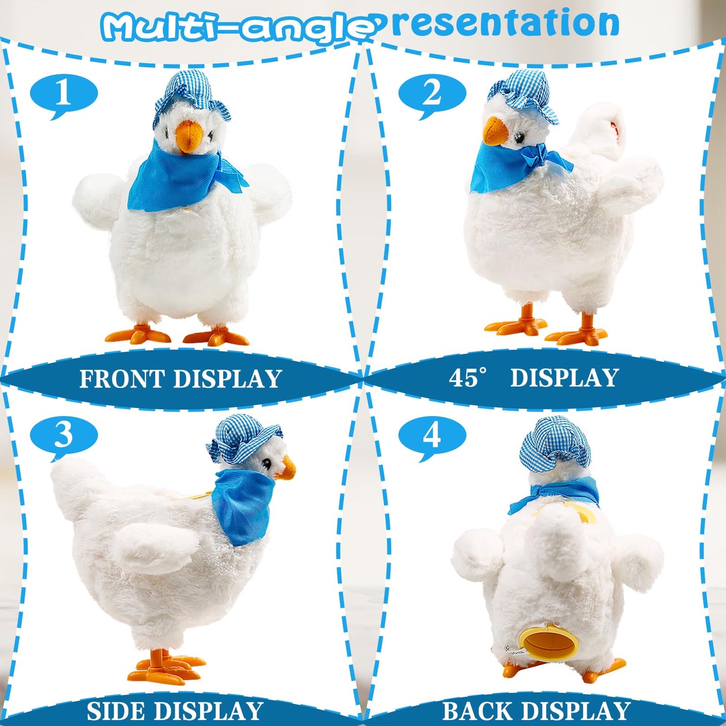 dgdgcool Easter Toys Chicken Laying Eggs Electric Chicken Stuffed Animal Dancing Toy Stuffed Plush Toy with Music