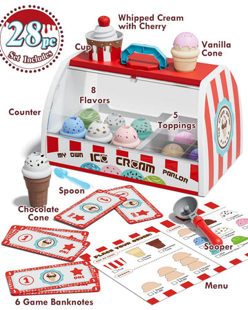 Lehoo Castle Ice Cream Toys for Toddlers 3-5, Toys for 3+ Year Old Girls, Ice Cream Play Set for Kids Ages 2-4, Play Ice Cream C