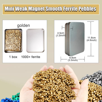 Magnetic Ferrite Putty Rock, More Than 1000 Mini Weak Magnet Smooth Ferrite Pebbles, Small Magnetic Beads Fidget Adults Toys for