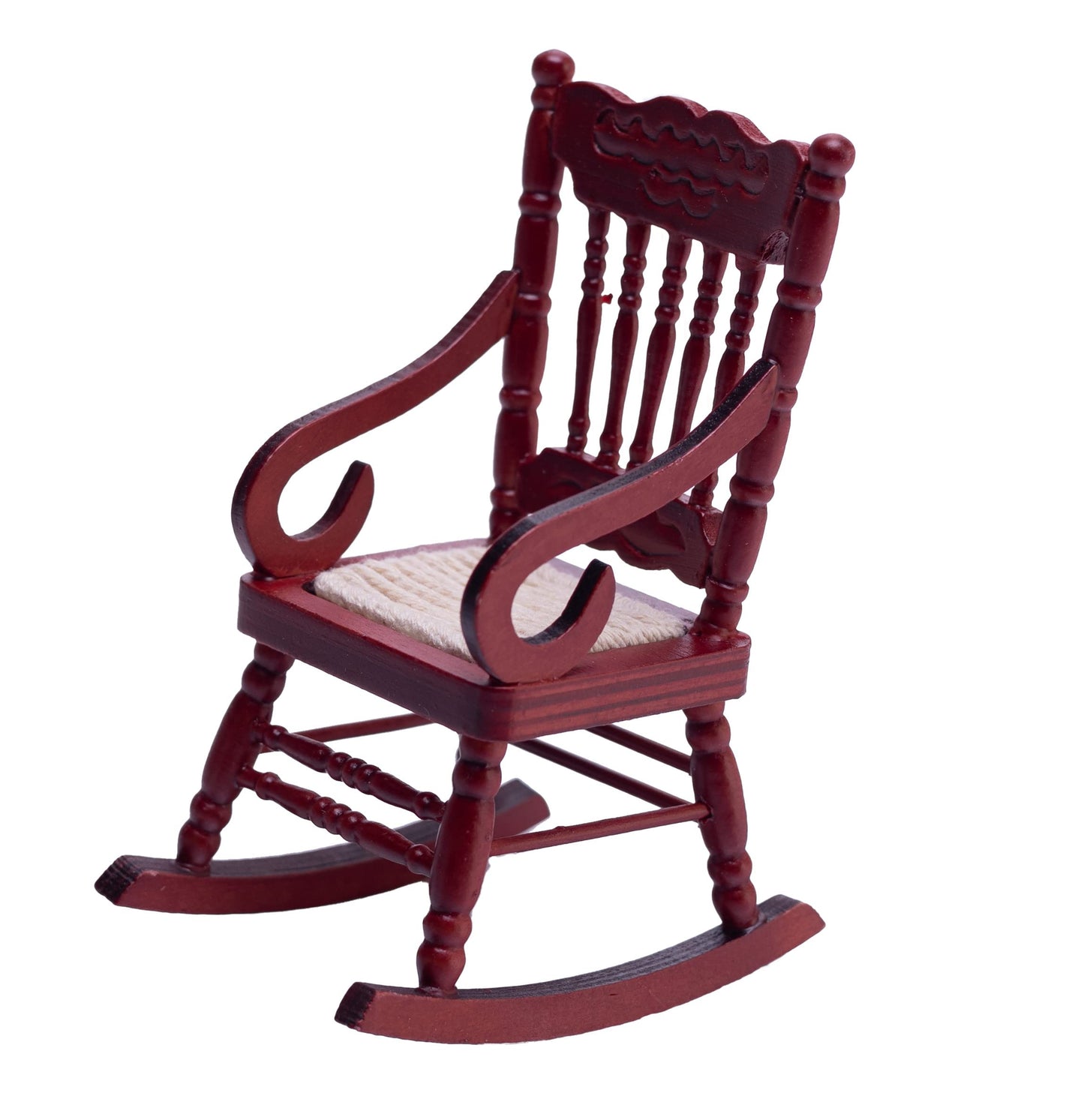 Succuna Dollhouse Miniature Chairs 1 12 Scale Dollhouse Furniture White Red Wooden Rocketing Dining Chairs For Doll House Living