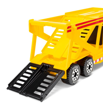 Tonka Steel Classics, Classic Car Carrier - Made with Steel and Sturdy Plastic, Yellow Friction Powered, Boys and Girls, Toddler