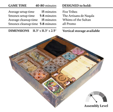 Smonex Organizer Insert Compatible With Five Tribes And All Expansions - Ideal Board Game Organizer For Vertical Storage - Laser