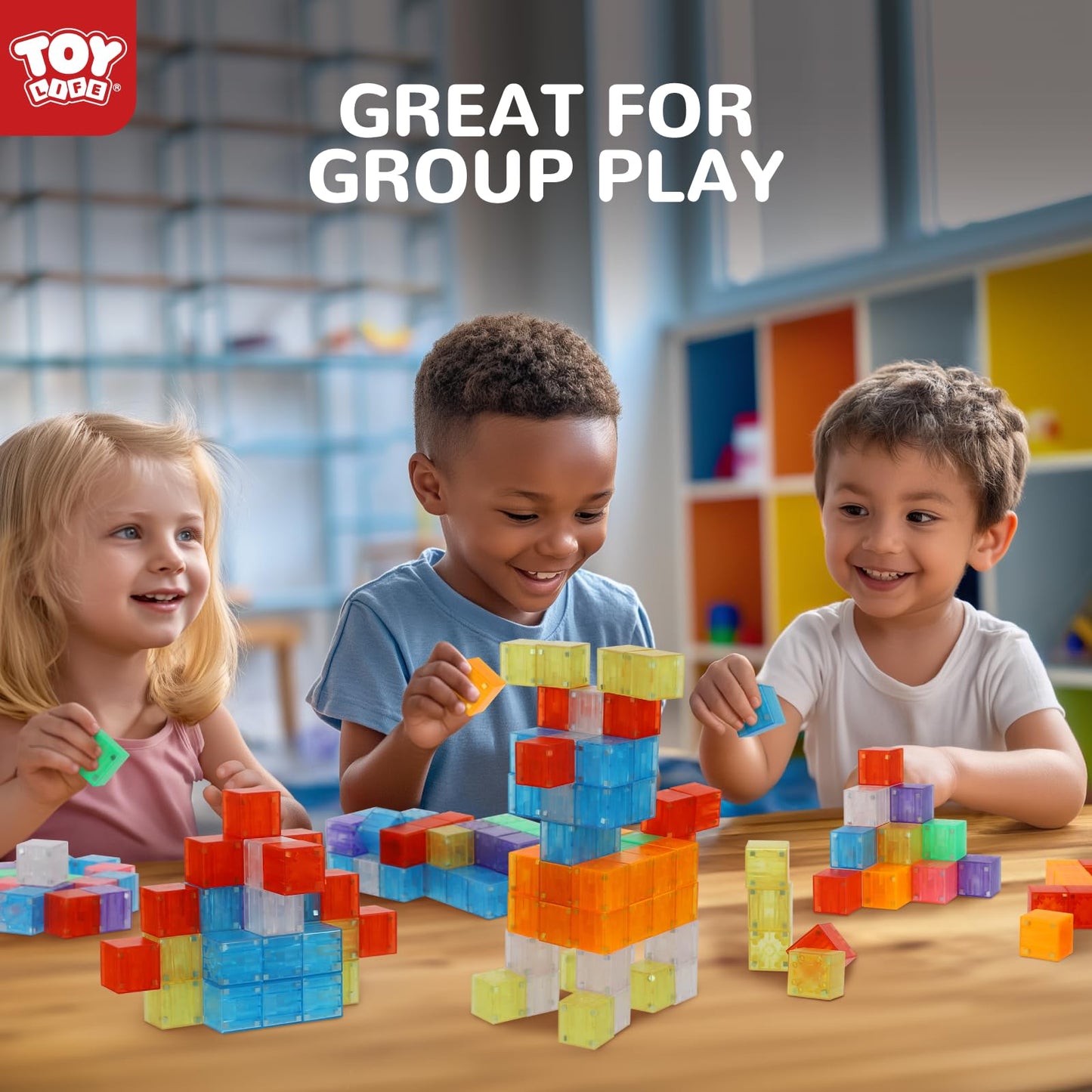 Toy Life 64Pcs Magnetic Blocks For Kids Ages 4-8, Magnetic Building Blocks For Toddlers 3-5, Magnet Blocks, Magnet Toys For Toddlers, Kids Blocks