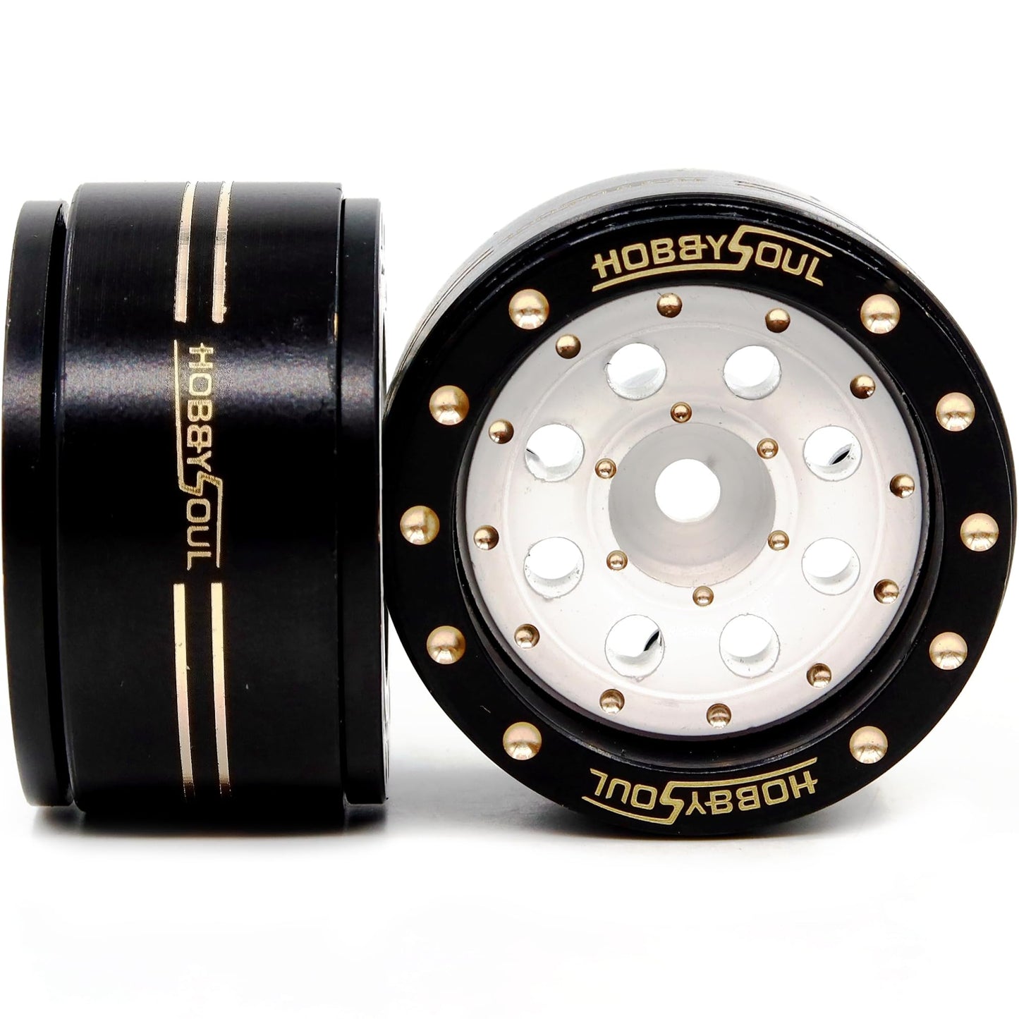HOBBYSOUL Adjustable Offset 1.0 Beadlock Wheels Brass Rims Weight 44g/Rim for RC Micro Crawler 1/18 TRX4M 1/24 Axial SCX24 90081