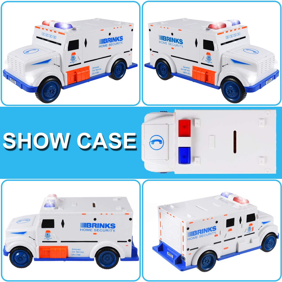 YOEGO Kids Money Bank - Electronic Piggy Bank, Armored Car Design, Mini Size, White - Perfect Gift for Boys & Girls