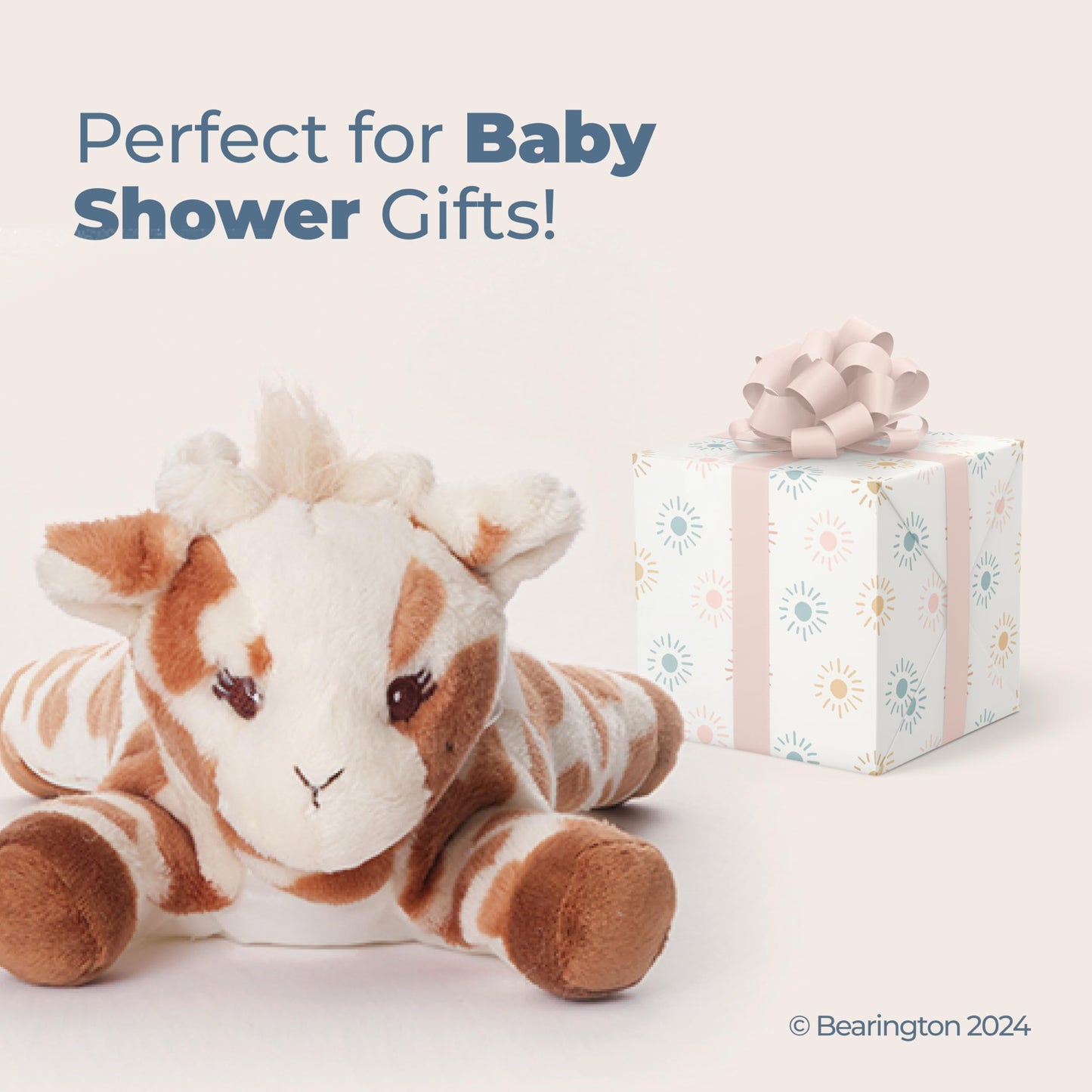 Bearington Baby Patches Plush Stuffed Animal Giraffe With Rattle, 8 Inches