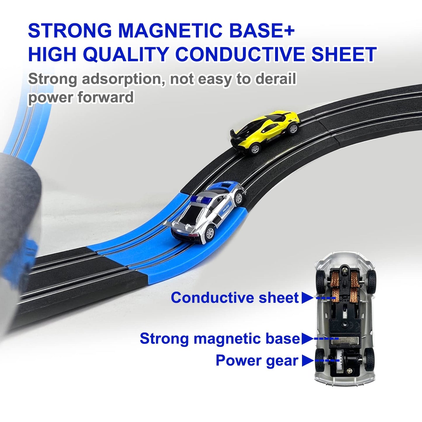 Agm Mastech High Speed Series Dual Track Set, 8.4M Electric Track With 4 Vehicles Official Licensed Slot Car Racing, Comes With 2 Hand Controls And Track Parts And A Lap Counter.