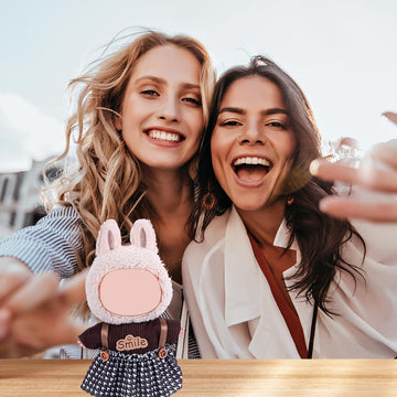 17cm Doll Clothes Set enhanced Jeans & Knitted Sweater Outfit for 17cm 15cm Dolls Cute Dress Up Fashion No Doll Included (Smile 17cm/15cm)