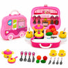 Chanak Kitchen Set for Girls, Kitchen Suitcase Set On Wheels, Colorful Pretend Play Cooking Set for Girls with 18 Pieces, Portab