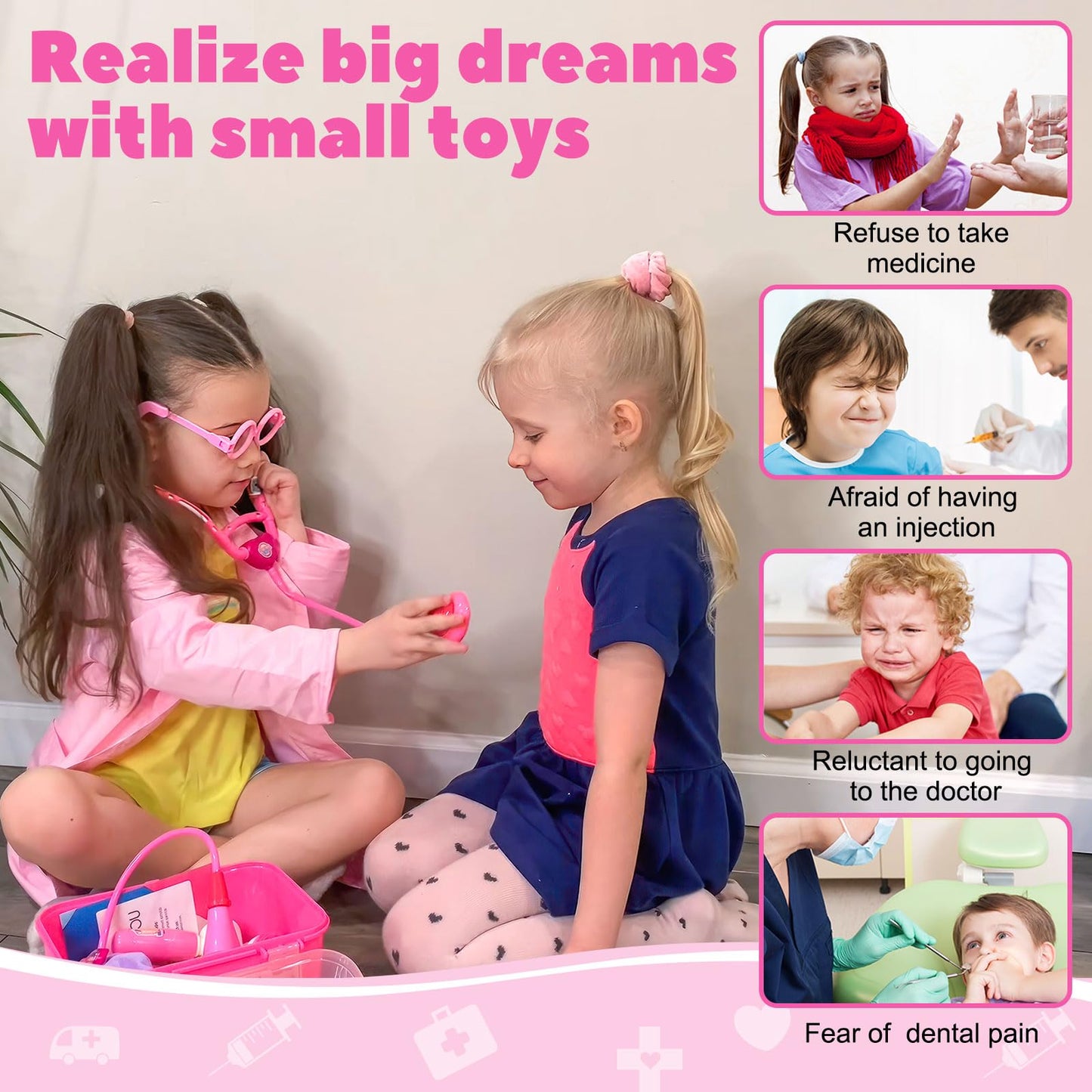 Liberry Doctor Kit for Toddlers 3 4 5 Years Old, Kids Doctor Play Set for Girls Boys Toy, Pretend Play Medical Kit with Stethosc