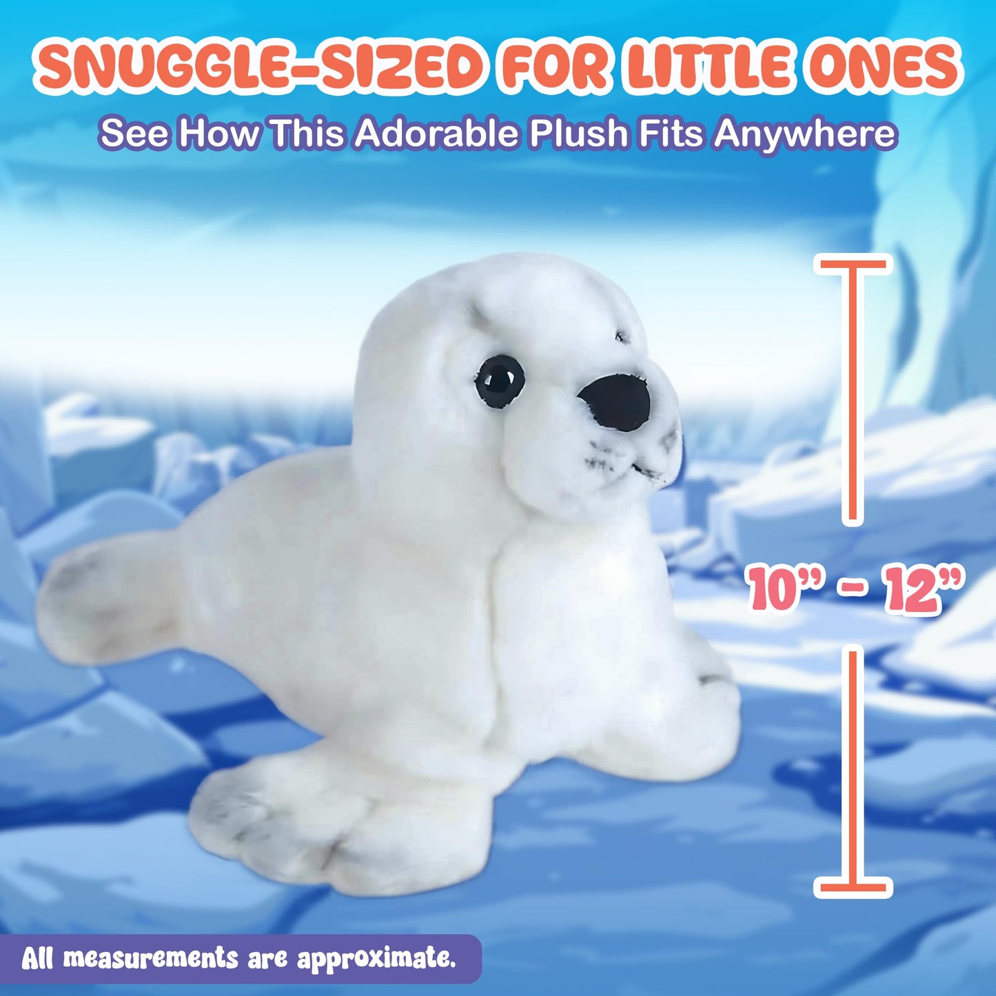Forest & Twelfth 12'' Stuffed Harp Seal Plush, Heirloom Collection Stuffed Animal, Premium Materials, Best Gift For Kids Age 3+,