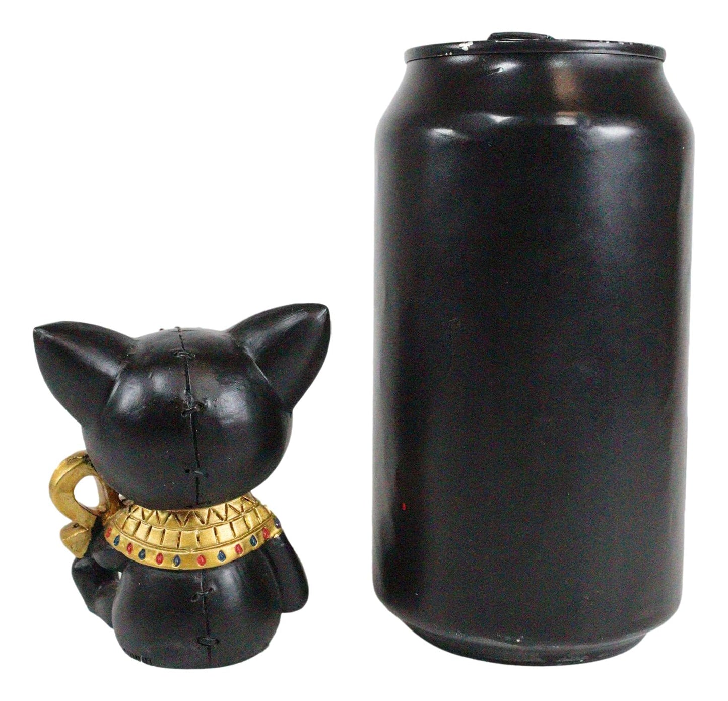 Ebros Egyptian Furrybones Feline Cat Goddess Bastet Holding Ankh Figurine Small 2.75 Inch Tall Furry Bones Skeleton Decor Statue Gods And Goddesses Of Egypt