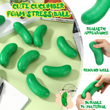 HyDren 20 Pcs Pickle Stress Balls Bulk Employee Appreciation Gifts Funny Pickle Toy 4.72'' Squeezable Balls Foam Stress Toy Reli