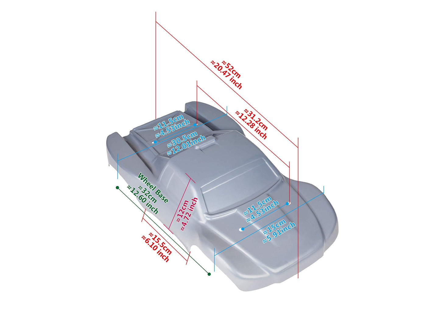 SummitLink Custom Body Eagle Style Compatible for 1/10 Scale RC Car or Truck (Truck not included) SS-EAG-03