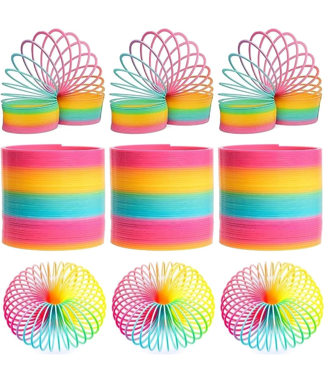 Toysfast ( Pack Of 3 ) Rainbow Spring Fun Activity Stress Relief Toy For Kids Adults Of All Age Group Spring Rainbow Bouncy Expa
