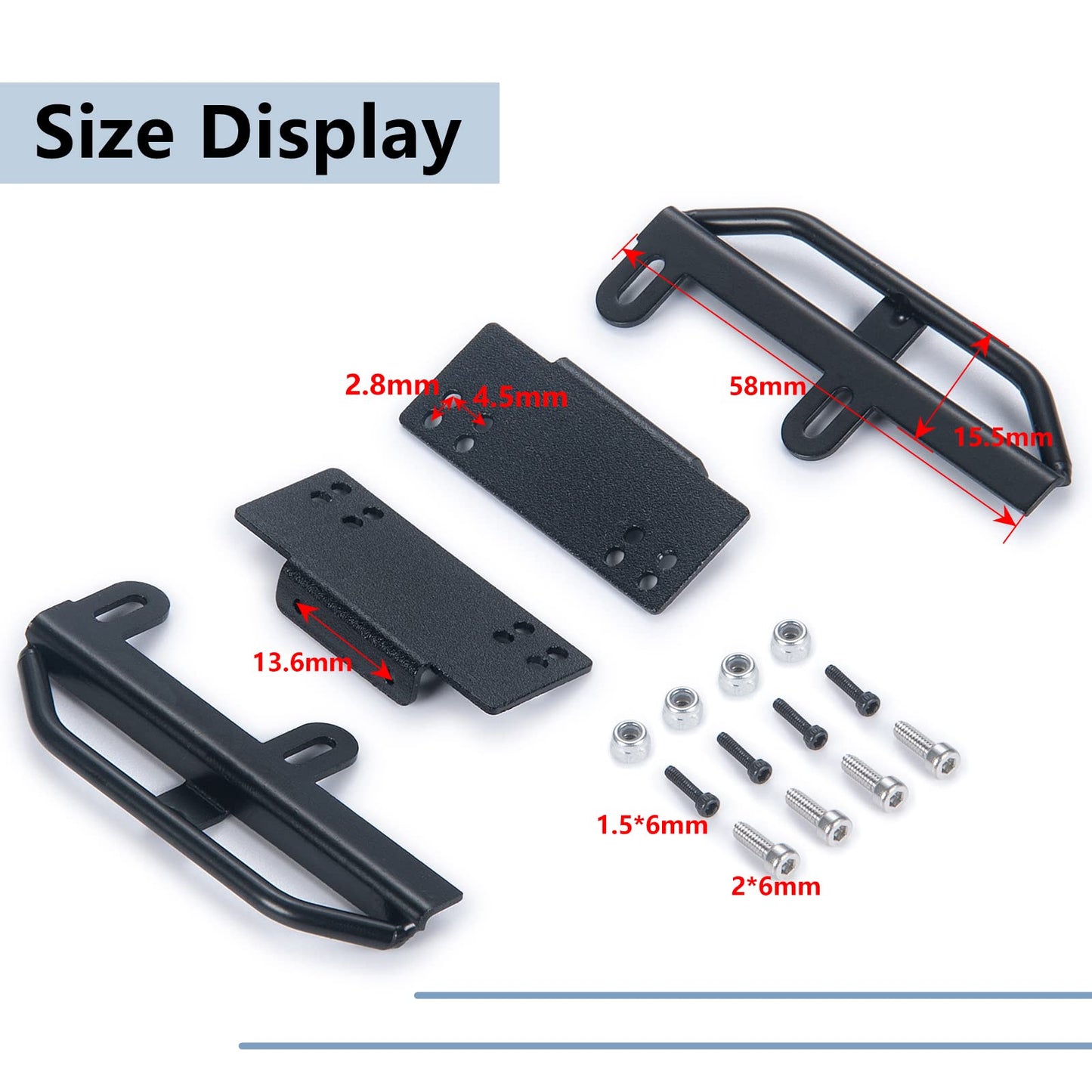 MORLORDY RC Rock Rails Side Pedal Running Board Foot Plate Rock Slides for 1/24 RC Crawler Car Accessories SCX24 Upgrades Parts