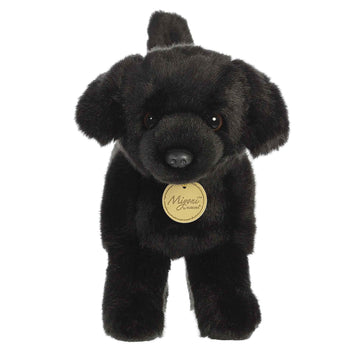 Aurora® Realistic Miyoni® Black Labrador Stuffed Animal - Lifelike Detail - Cherished Companionship - Black 10 Inches