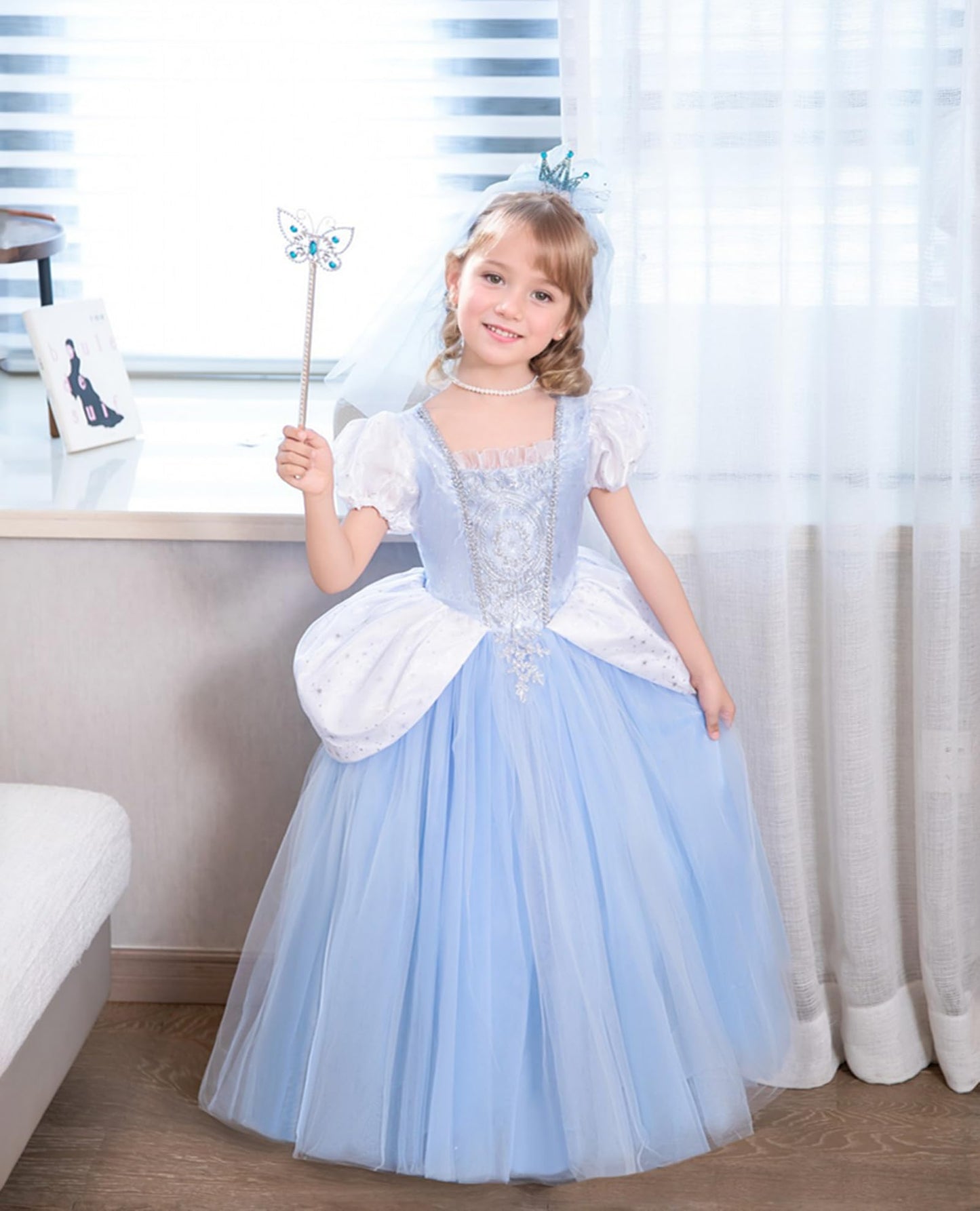Axaxa Cinderella Costume For Girls Cinderella Dress Princess Dresses For Girls Halloween Party Cosplay With Accessories