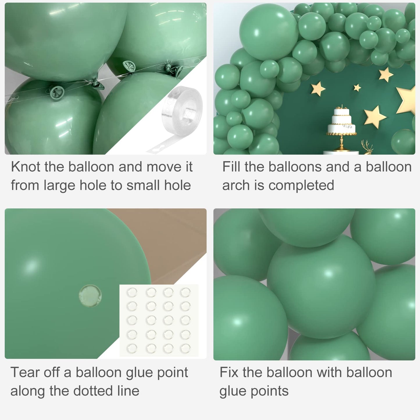 Tuparka Sage Green Balloons 102 Pcs Green Balloons Garland Arch Kit 18 12 10 5 Inches Party Balloons For Baby Shower Birthday Wedding Bridal Shower Party Decor