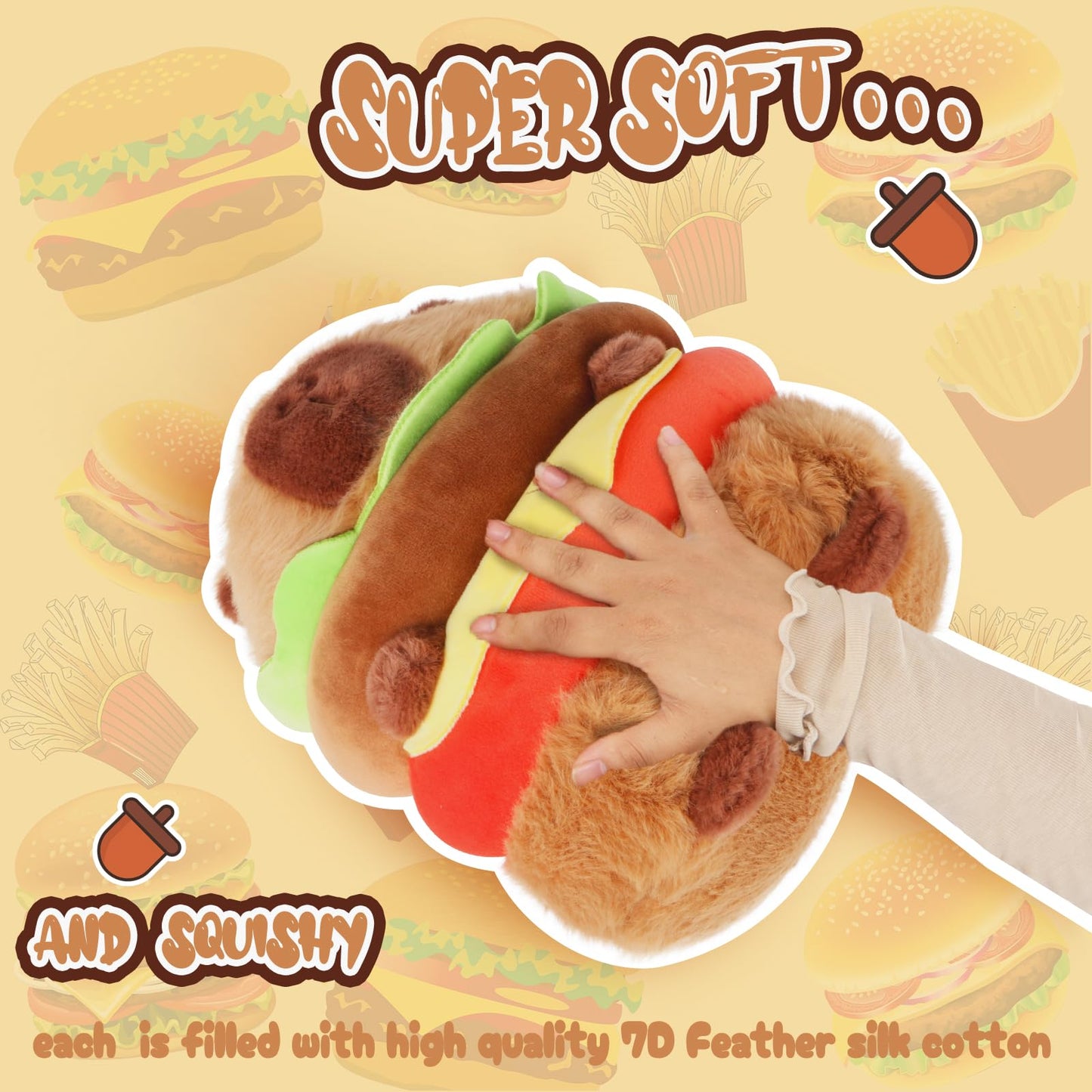 Chdblock Hamburger Capybara Cute Capybara Stuffed Animal Capybara Plush Toys Kawaii Capybara Capybara Plushie The Best Birthday