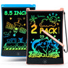 Bravokids 2 Pack Lcd Writing Tablet With 4 Stylus, 8.5 Inch Colorful Doodle Board Drawing Pad For Kids, Travel Games Activity Learning Toys, Birthday Gift For Age 3 4 5 6 7 8 Year Old Boys Girls