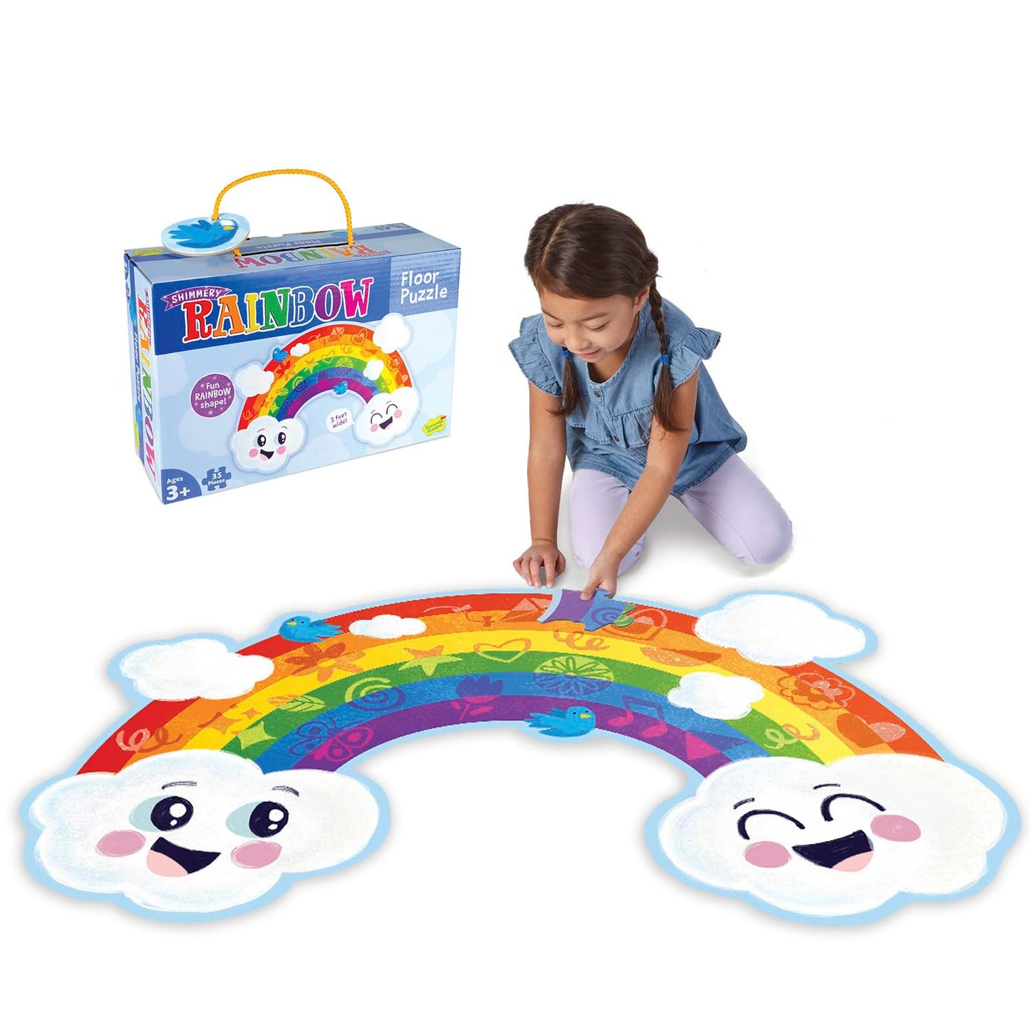 Peaceable Kingdom Shimmery Rainbow Floor Puzzle