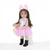 Wawa-Haokeai Reborn Toddler Stand Doll -22 Inch Sunday Best With 3D Painted On Smiles Face, Full Vinyl With Rooted Hair