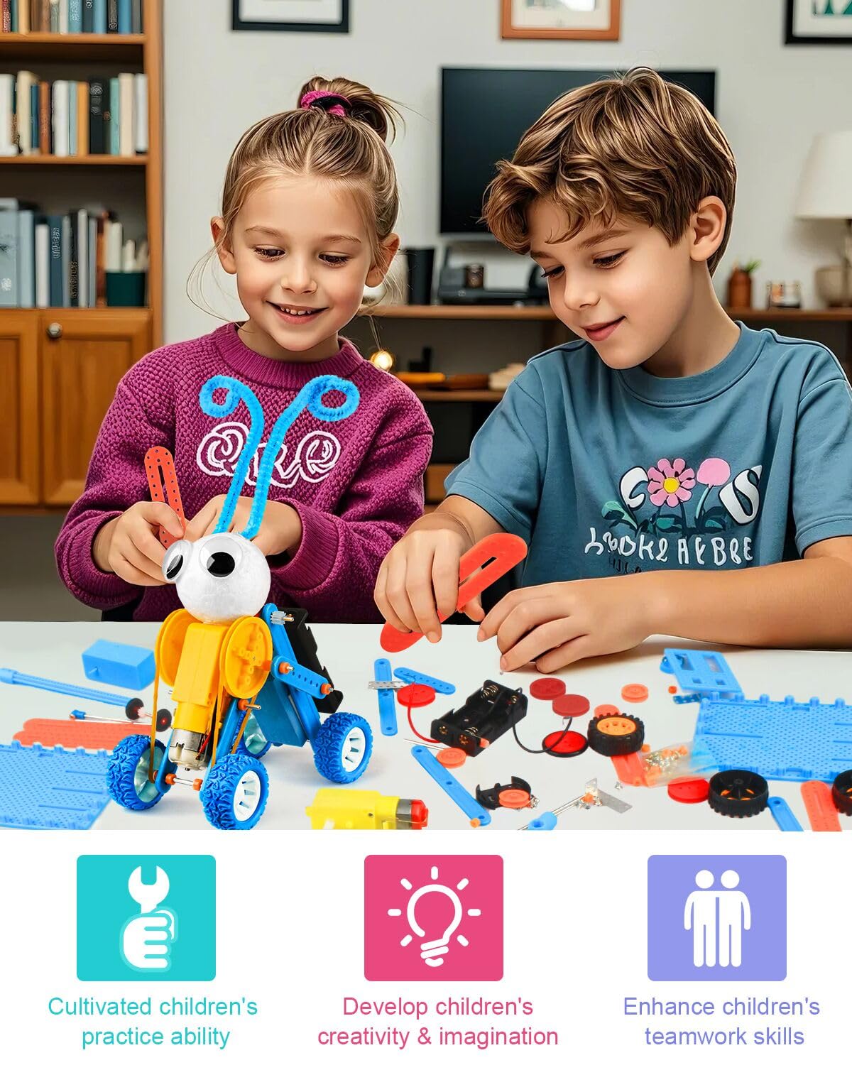 Poraxy Stem Kits For Kids Age 5-7 8-10, 6 Set Robot Building Toys For Ages 8-13, Science Activities Engineering Crafts Projects 6-8 8-12, Birthday Gifts For Boys Girls 6 7 8 9 10 11 12 13 Year Old